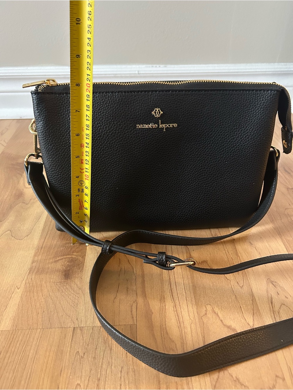 Nanette Lepore Black Pebbled Faux Leather Convertible Crossbody - Picture 3 of 12